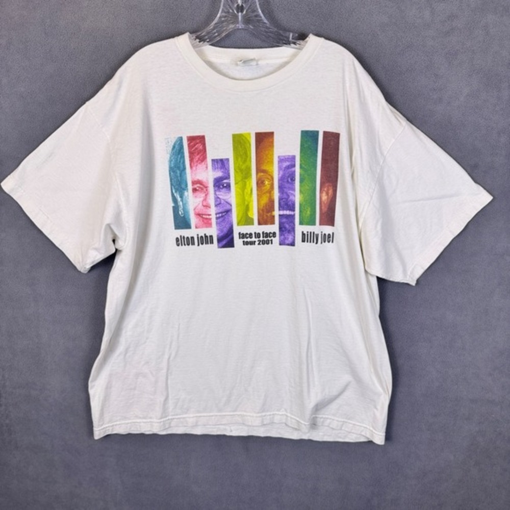 Elton John Billy Joel Mens XL Face To Face Tour 2001 T Shirt Concert Patagonia